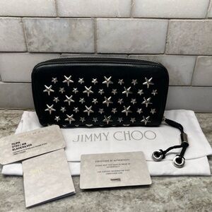 Jimmy Choo Black Star Studded Filipa Wallet